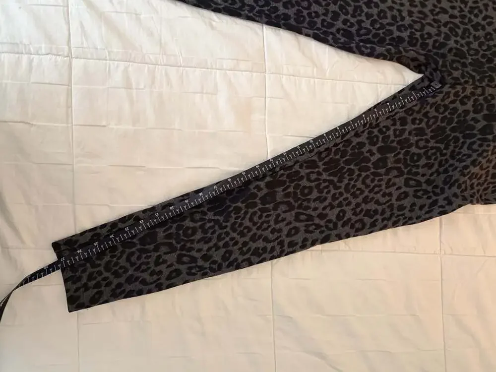 Boston Proper Gray & Black Leopard Print Leggings | Size S
